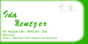 ida mentzer business card